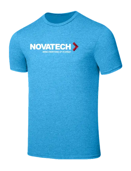 Seriously Soft Heathered Sapphire Blue T-Shirt w/Novatech Logo