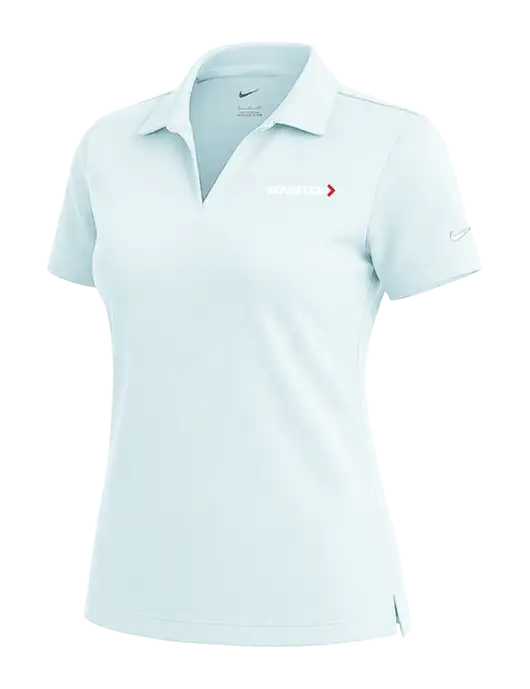 NIKE Very Light Blue Womens Dri-Fit Micro Pique Polo w/Novatech Logo