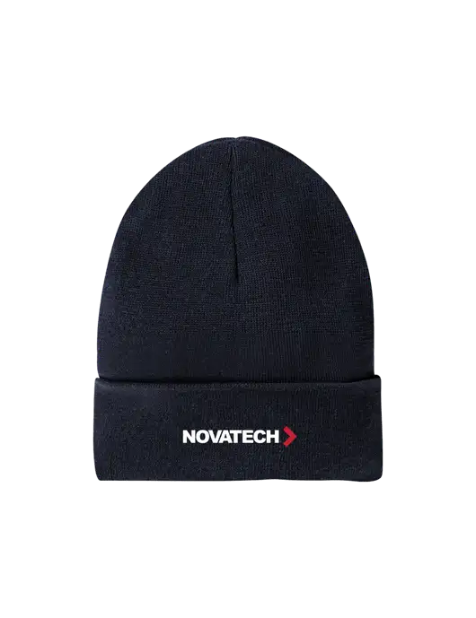 Recycled True Navy Beanie w/Novatech Logo