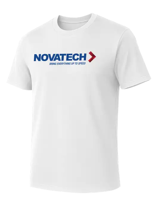 Allmade Bright White Organic Cotton Tee w/Novatech Logo