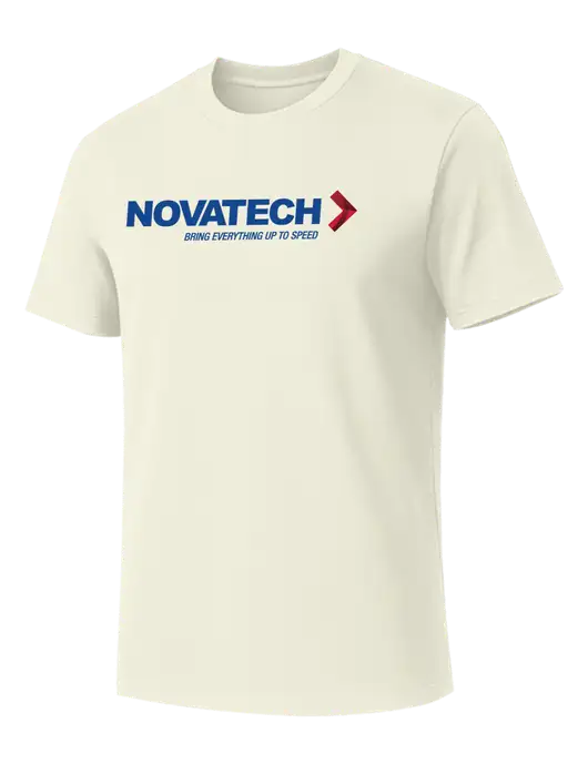 Allmade White Sand Organic Cotton Tee w/Novatech Logo