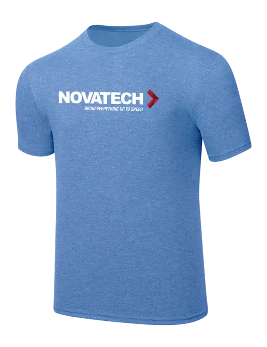 Simply Soft Carolina Blue Frost 4.5oz  Poly/Combed Ring Spun Cotton T-Shirt w/Novatech Logo