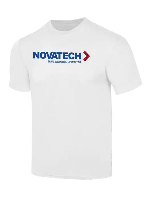 Simply Soft White 4.5oz  Poly/Combed Ring Spun Cotton T-Shirt w/Novatech Logo
