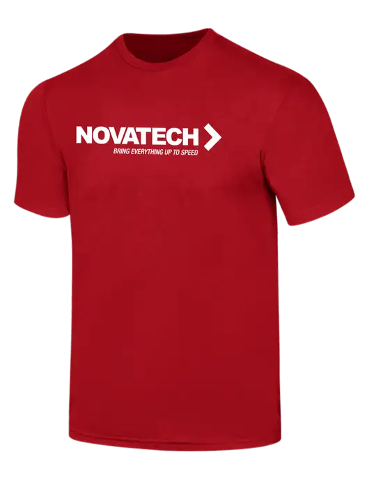 Simply Soft Red 4.5oz  Poly/Combed Ring Spun Cotton T-Shirt w/Novatech Logo