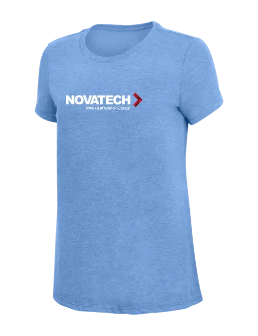 Womens Simply Soft Maritime Frost 4.5oz Poly/Combed Ring Spun Cotton T-Shirt
 w/Novatech Logo