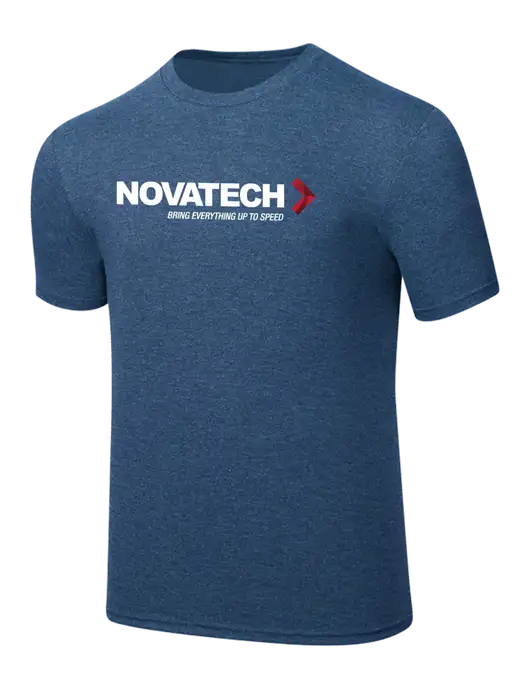 Simply Soft Heathered Navy 4.5oz  Poly/Combed Ring Spun Cotton T-Shirt w/Novatech Logo