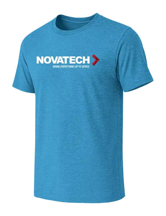 BELLA+CANVAS Heather Sapphire CVC Short Sleeve Tee w/Novatech Logo