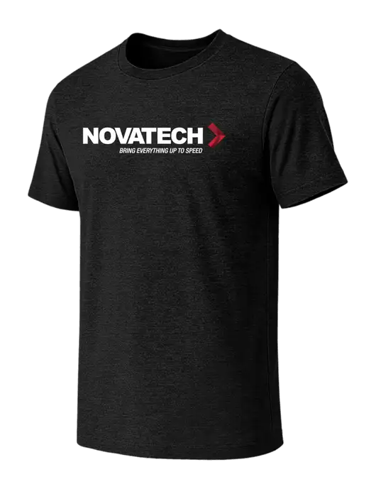 BELLA+CANVAS Black Heather CVC Short Sleeve Tee w/Novatech Logo