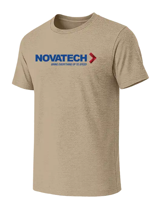BELLA+CANVAS Heather Tan CVC Short Sleeve Tee w/Novatech Logo