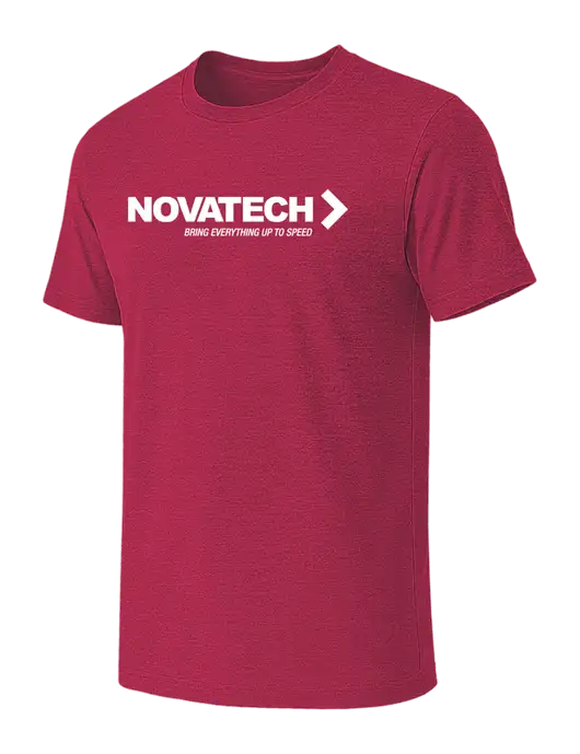 BELLA+CANVAS Heather Raspberry CVC Short Sleeve Tee w/Novatech Logo