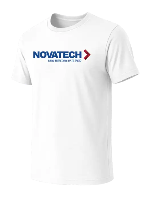 BELLA+CANVAS White Blend CVC Short Sleeve Tee w/Novatech Logo