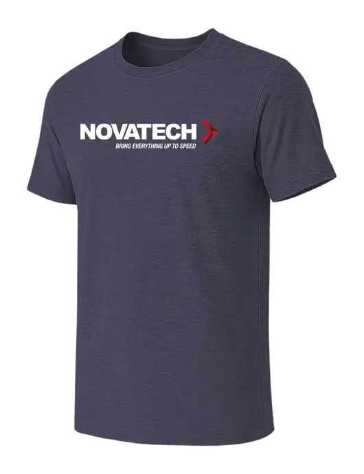 BELLA+CANVAS Heather Navy CVC Short Sleeve Tee w/Novatech Logo
