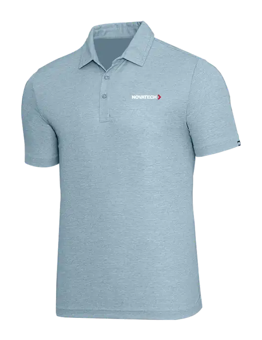 TravisMathew Light Blue Heather Oceanside Polo w/Novatech Logo