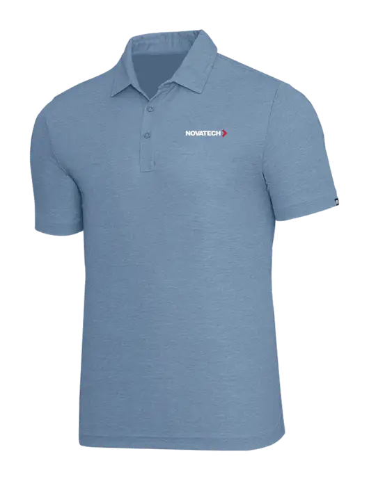 TravisMathew Slate Blue Heather Oceanside Polo w/Novatech Logo