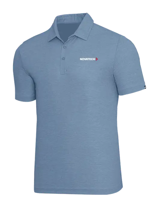 TravisMathew Slate Blue Heather Oceanside Polo w/Novatech Logo