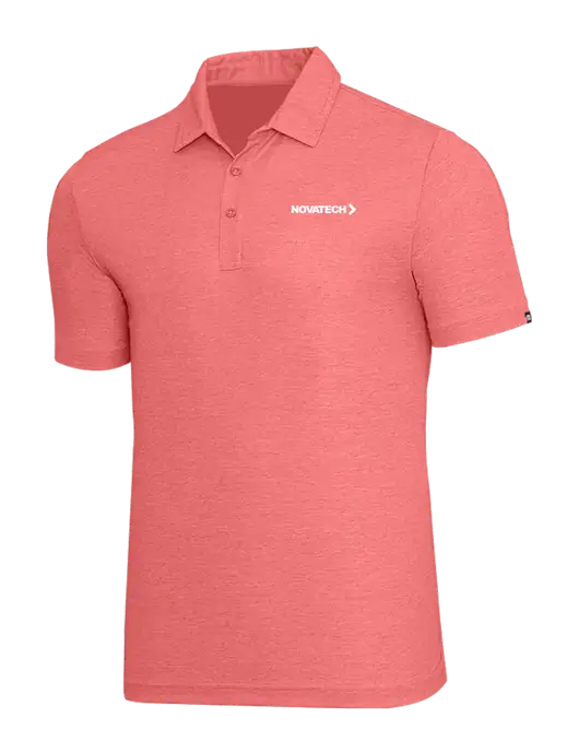 TravisMathew Red Heather Oceanside Polo w/Novatech Logo