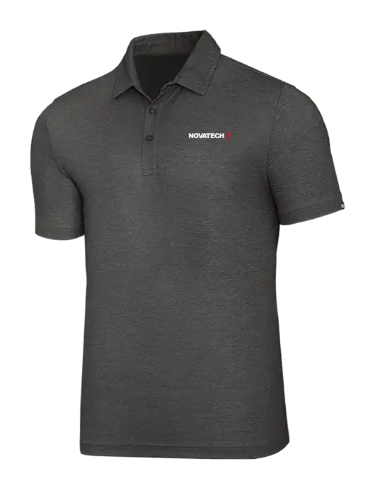 TravisMathew Black Heather Oceanside Polo w/Novatech Logo