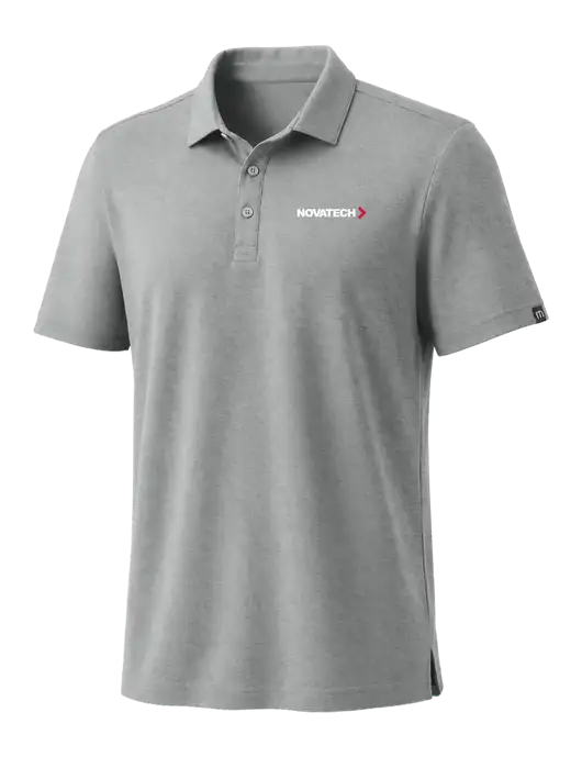 TravisMathew Medium Grey Heather Coto Performance Polo w/Novatech Logo