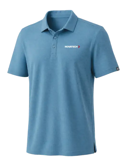 TravisMathew Dark Carolina Blue Coto Performance Polo w/Novatech Logo