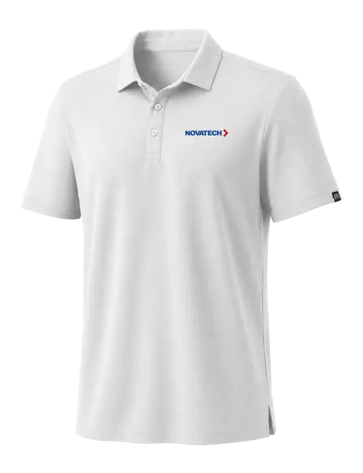 TravisMathew White Coto Performance Polo w/Novatech Logo