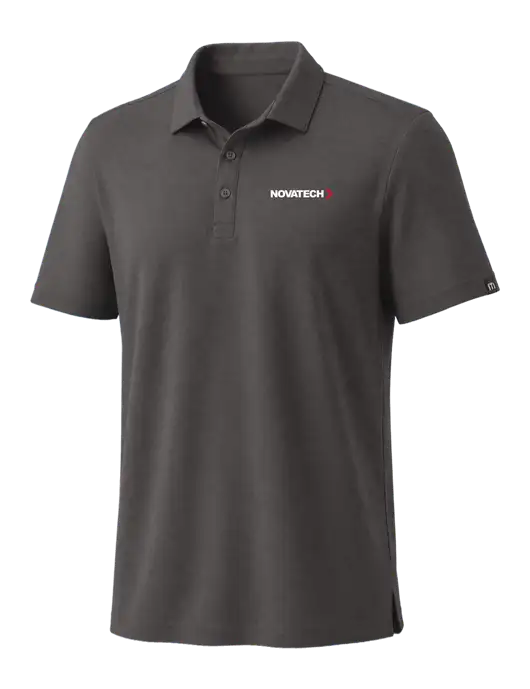TravisMathew Med Dark Grey Coto Performance Polo w/Novatech Logo