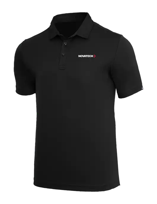 TravisMathew Black Coto Performance Polo w/Novatech Logo