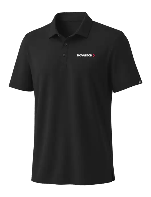 TravisMathew Black Coto Performance Polo w/Novatech Logo