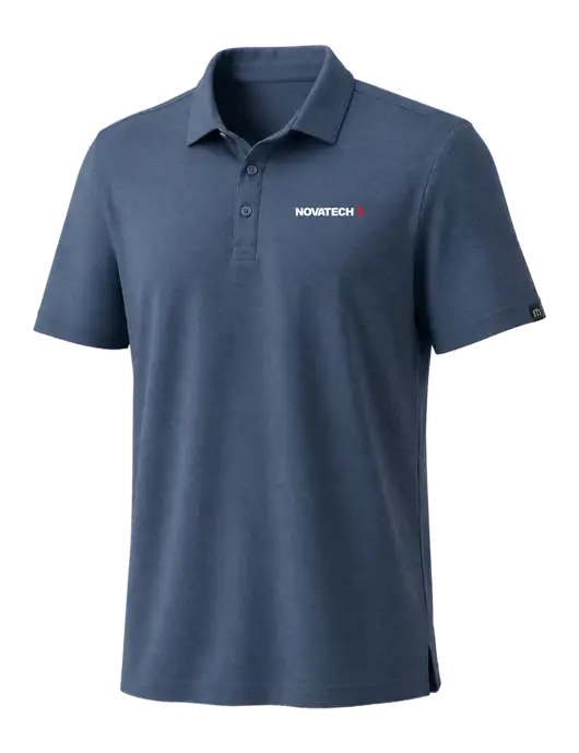 TravisMathew Dark Slate Blue Coto Performance Polo w/Novatech Logo
