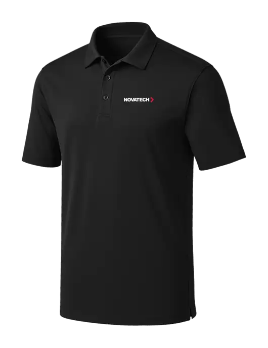 Black Silk Touch Performance Polo w/Novatech Logo