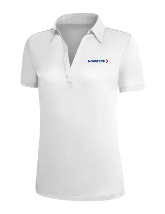 White Silk Touch Womens Performance Polo w/Novatech Logo