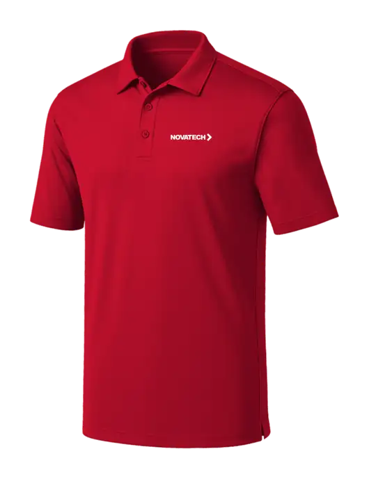 Red Silk Touch Performance Polo w/Novatech Logo