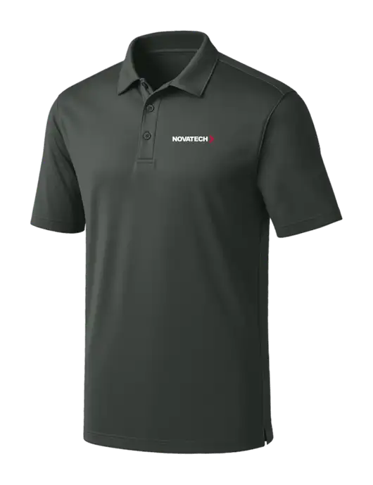 Dark Grey Silk Touch Performance Polo w/Novatech Logo