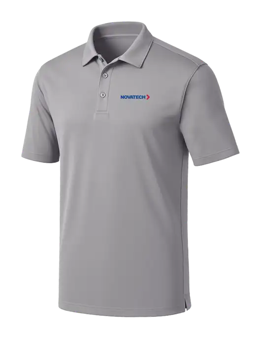 Light Grey Silk Touch Performance Polo w/Novatech Logo