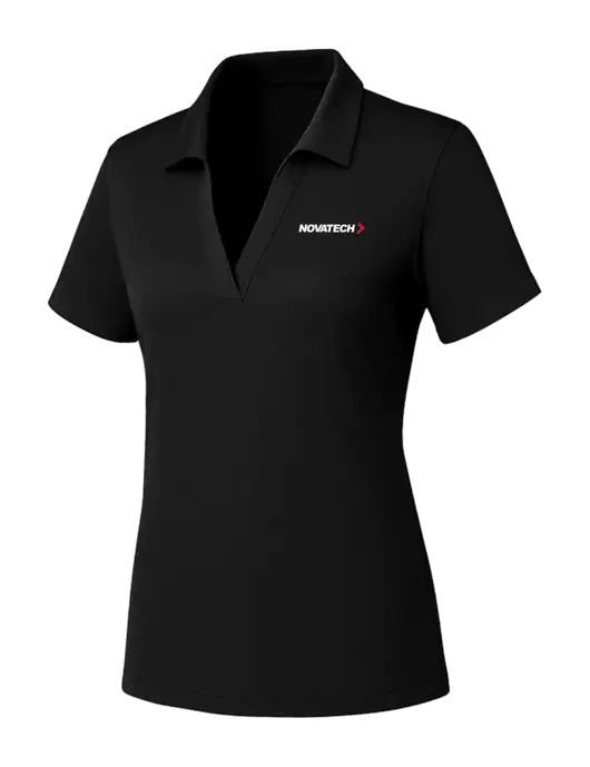 Womens Black PosiCharge RacerMesh Polo w/Novatech Logo