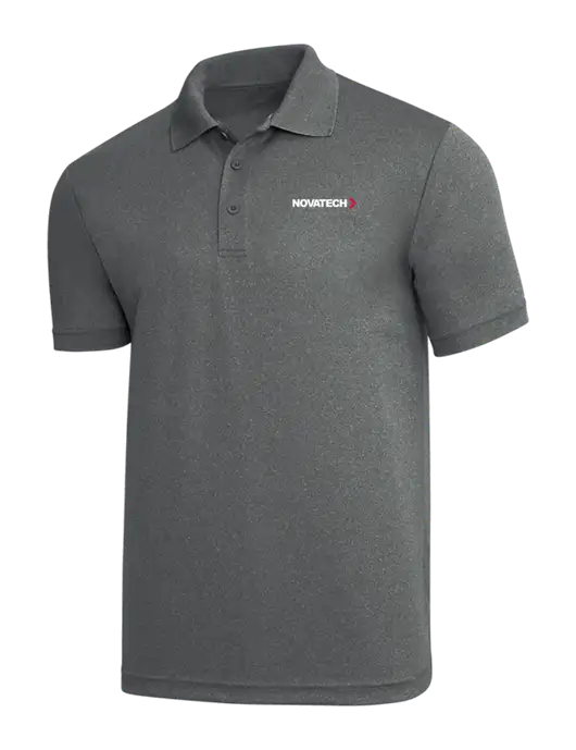 Medium Grey Heather PosiCharge RacerMesh Polo w/Novatech Logo