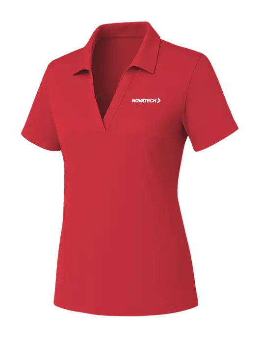 Womens Red PosiCharge RacerMesh Polo w/Novatech Logo