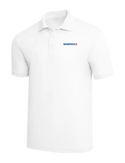 White PosiCharge RacerMesh Polo w/Novatech Logo