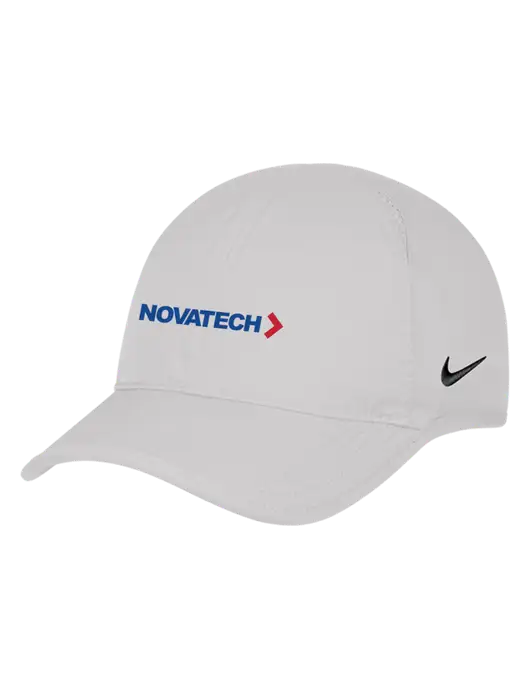 Nike White Featherlight Cap w/Novatech Logo