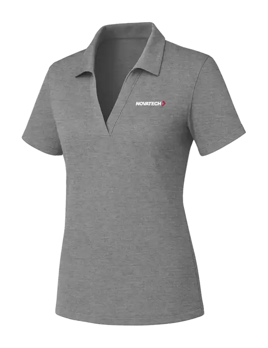 Womens Medium Grey Heather PosiCharge RacerMesh Polo w/Novatech Logo