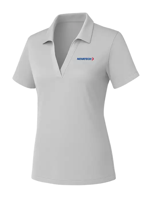 Womens Light Grey PosiCharge RacerMesh Polo w/Novatech Logo