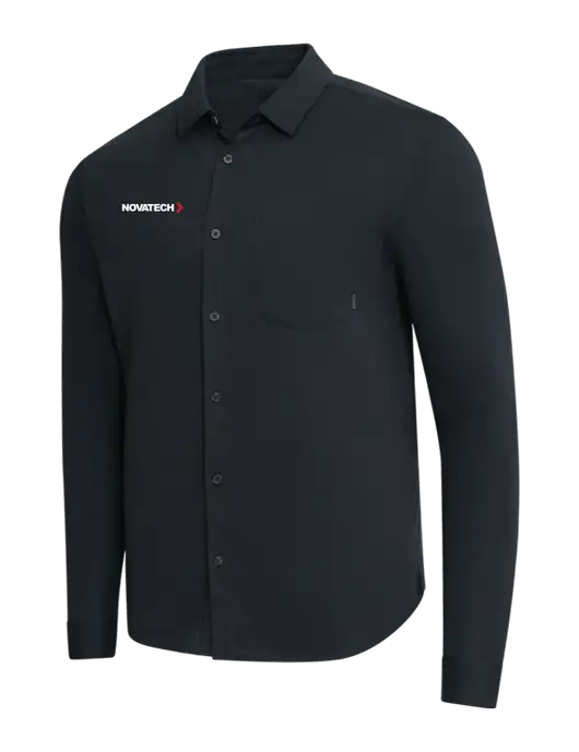 OGIO Black Extend Long Sleeve Button Up Shirt w/Novatech Logo