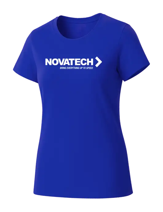 Womens Seriously Soft Royal T-Shirt w/Novatech Logo