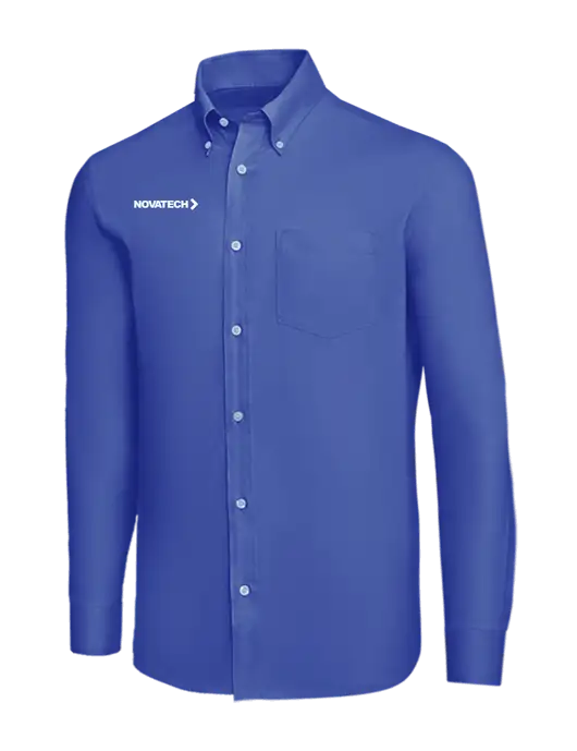 Brooks Brothers Dark Royal Wrinkle-Free Stretch Nailhead Shirt w/Novatech Logo