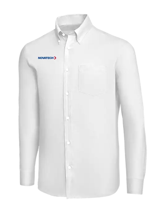 Brooks Brothers White Wrinkle-Free Stretch Nailhead Shirt w/Novatech Logo