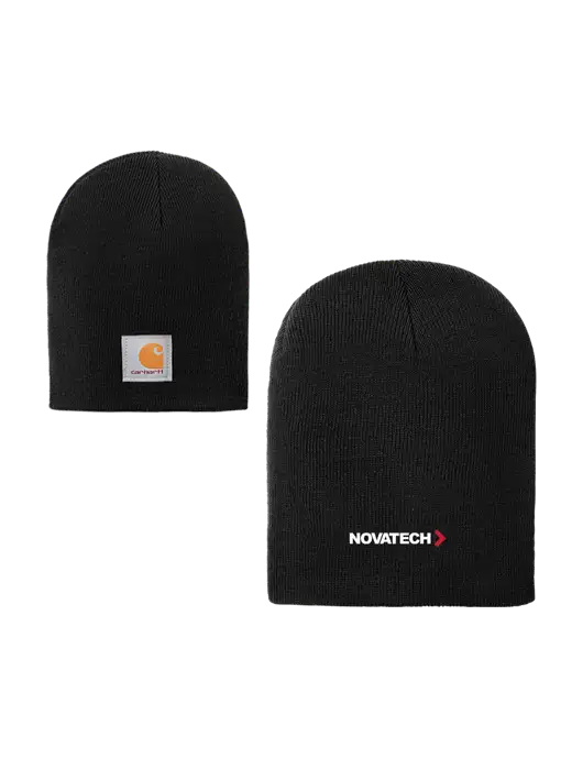Carhartt Black Acrylic Knit Hat w/Novatech Logo