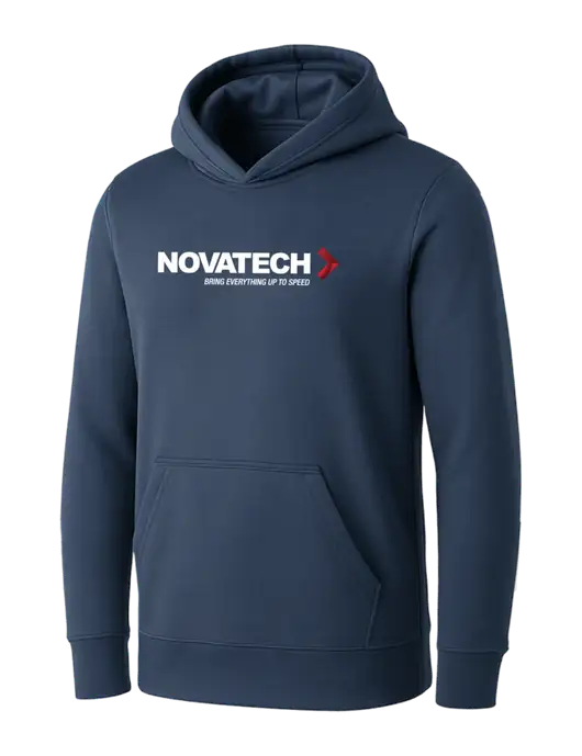 Womens Navy Core Fleece Pullover Hooded Sweatshirt w/Novatech Logo