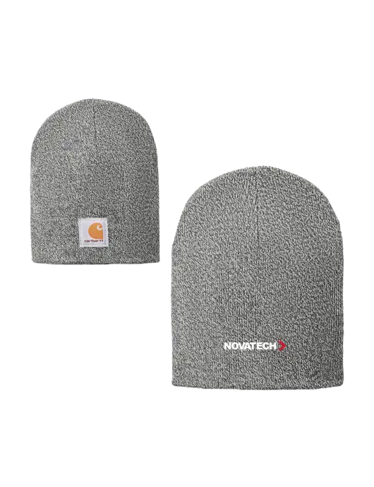 Carhartt Medium Grey Heather Acrylic Knit Hat w/Novatech Logo