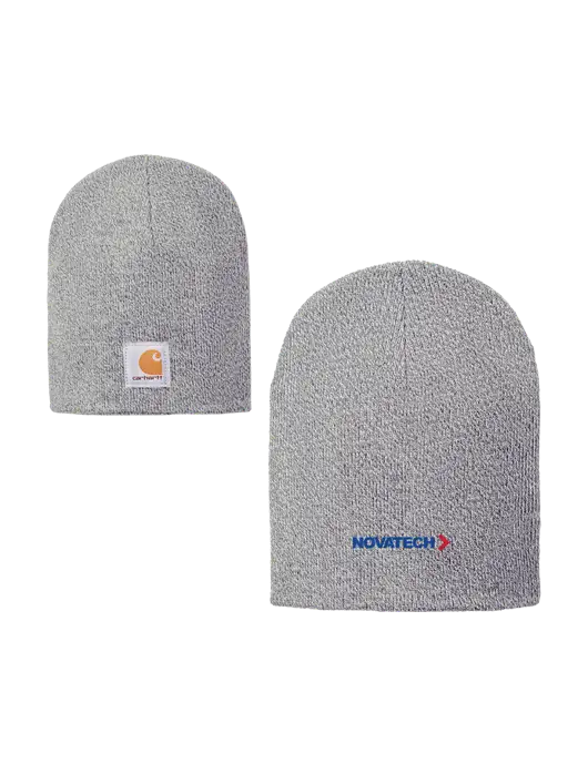 Carhartt Light Grey Heather Acrylic Knit Hat w/Novatech Logo
