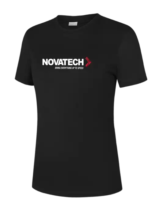  Womens Black PosiCharge Competitor Tee w/Novatech Logo