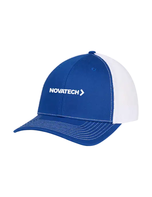 Richardson Adjustable Snapback Original 112 Trucker Cap Royal w/White Mesh w/Novatech Logo